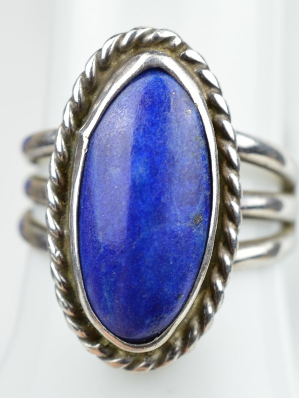 Vintage Sterling Silver Lapis Lazuli Navajo Ring 8